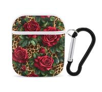 Red Roses And Leopard Cover Compatible with AirPods 1&2 | Classic Protection Suitable for One size
