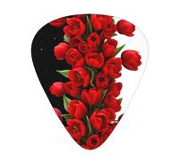 Red Roses Black White Guitar Picks Gift Set - 12 Smooth Durable Plectrums For Acoustic, Electric & Bass Guitar, Perfect Present For Guitar Lovers & Musicians