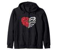 Red Roses Bones Aesthetic Soft Grunge Punk Goth Style Gothic Zip Hoodie