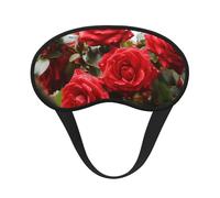 Red Roses Bush in The Garden Sleep Mask for Side Sleeper, Blackout Sleep Eye Mask Comfortable Blindfold Eyeshade Soft Breathable Sleeping Mask with Elastic Strap Silk Eye Covers for Travel