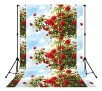 Red Roses Bush Printed, Photography Backdrop Photo Props 5x7FT Photo Background for Party Home Decoration