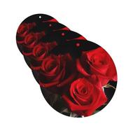 Red Roses Car Air Freshener Cards for Women Men 4 Pack Cute Car Accessories Long Lasting Scent Car Diffuser Hanging Auto Aromatherapy Tablets Car Fresheners Gifts