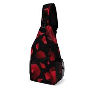 Red Roses Classic Chest Bag Sling Bags Hiking | Shoulder Crossbody Backpack for Shopping Running