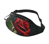 (Red Roses) Fanny Pack Waist Bag Adjustable Shoulder Strap Bum Bag for Men Women Travel Hiking Running