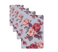 Red Roses Floral Car Air Fresheners Cards Set of 4 Pieces Personalized Car Fresheners Gifts for Men Women Auto Aromatherapy Tablets Hanging Scented Cards for Wardrobe Bathroom