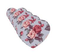 Red Roses Floral Car Air Fresheners Cards Set of 4 Pieces Personalized Car Fresheners Gifts for Men Women Auto Aromatherapy Tablets Hanging Scented Cards for Wardrobe Bathroom