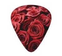 Red Roses Floral Print Guitar Pick,12 Pack,Includes Thin,Medium,Heavy Gauges,Suitable for guitar,ukulele