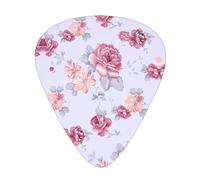 Red Roses Floral print Guitar Picks Medium,12pcs Celluloid Plectrums with Storage Case for Guitar Bass Ukulele