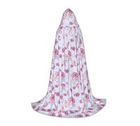 Red Roses Floral Print Hooded Cloak Teens Kids Adults Halloween Gothic Variety Carnival Cosplay Costume