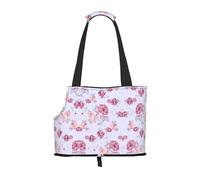 Red Roses Floral print Puppy Carrier Walking Dog Bags Pets Dogs Carrier Bags for small Dogs and Cat and Rabbit