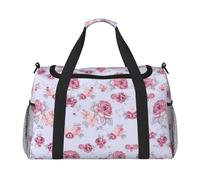 Red Roses Floral Print Womens Sports Bags Travel Bag -Duffel Bags for Men,Small Medium Weekender Overnight Bags for Women,Sport Gym Bag