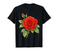 Red Roses Flowers Floral Gardener Botanist Women Girls Kids T-Shirt