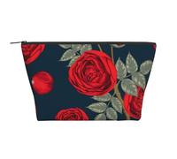 Red Roses Flowers, Toiletry Pouch Makeup Bag Cosmetic Bag Portable Travel Toiletry Bag