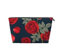 Red Roses Flowers, Toiletry Pouch Makeup Bag Cosmetic Bag Portable Travel Toiletry Bag