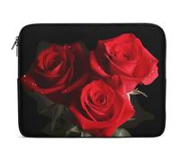 Red Roses Laptop Sleeve Case 10inch, Shockproof Protective Case, 10-17 Inch Computer Sleeve, Water Resistant Laptop Briefcase for Men Women Compatible with MacBook Air/Notebook/Tablet