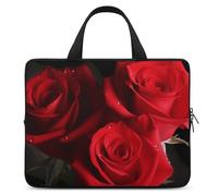 Red Roses Laptop Sleeve Ultra-Thin, Lightweight & Waterproof 12inch Laptop Bags, Durable Neoprene Material, Portable Protective Computer Bag with Hand Strap