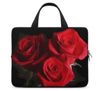 Red Roses Laptop Sleeve Ultra-Thin, Lightweight & Waterproof 15inch Laptop Bags, Durable Neoprene Material, Portable Protective Computer Bag with Hand Strap