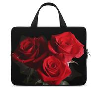 Red Roses Laptop Sleeve Ultra-Thin, Lightweight & Waterproof 17inch Laptop Bags, Durable Neoprene Material, Portable Protective Computer Bag with Hand Strap
