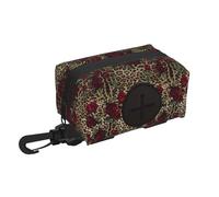 Red Roses Leopard Print,Holder Portable Garbage Bag Dispenser Dog Poop Bag