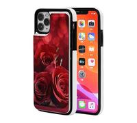 Red Roses Printed Phone Cases for iPhone 11 Wallet Case 6.1-inch, Magnetic Clasp Flip Leather Shockproof Phone Case Cover with Card Slots Holder