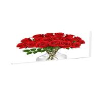 red roses -Rectangular Acrylic Table Signs - Clear Custom Nameplates For Office Desk, Restaurant, Events - Smooth Edge Professional Signage.