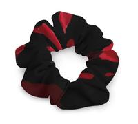 Red Roses Scrunchies Hair for Women | Soft Classic Elastic Thick Ponytail Holders Hair Bands