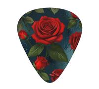 Red roses sea guitar picks in three different thicknesses, suitable for electric guitar and band players