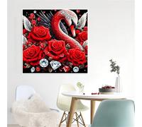 Red Roses Swan Jigsaw Puzzle 150 Pieces 65x65cm/26x26inch, Difficult jigsaw puzzles for Adults 150, Beautiful Art work, Great Festive Puzzle Gift for Men/Women
