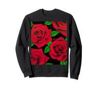 Red Roses Wild Rose Bold Floral Design Pattern Art Sweatshirt