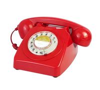 Red Rotary Dial Telephones Benotek 1980'S Classic Old Style Retro Landline Desk Telephone Single Line Corded Phone Home Office School Hotel