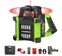 Red Rotary Laser Level Self-Leveling Kit, Huepar Electronic Rotary Lazer 360 Horizontal Lazer Interior/Exterior Rotating Lazer Level Tool with Receiver, Protective Glasses, Li-ion Battery, Hard Case