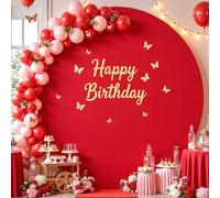 Red Round Backdrop Cover 7.2FT Circle Arch Backdrop Cover Baby Shower Birthday Party Balloon Wedding Photo Background Red Circle Round Arch Cover Fabric Spandex