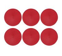 Red Round Coasters Set of 6 - Braided Woven Coasters Washable Heat Resistant Table Mats for Kitchen Dining Table Home Restaurant 33-0218 Red