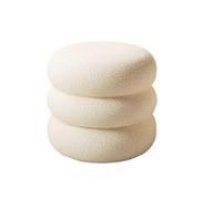 Red Round Ottoman Pouf - Soft Padded Seat Stylish Footrest for Living Room Bedroom Makeup Room - Chic Home Decor Accent Piece Versatile Furniture