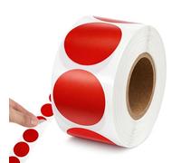 Red Round Stickers, 2.5 cm, Pack of 500, Red Dot Stickers, Waterproof Circular Stickers, Colour Coding Label for Office, Business, Home, Classroom, Marking