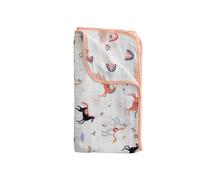 Red Rovr 100% Organic Cotton Muslin Baby Blanket | Multi-Layer Muslin Quilt | Newborn & Toddler | Soft, Lightweight | Nursery, Stroller | Machine Wash | 30" x 40" | Little Unicorns