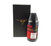 Red Royal Stewart Tartan Check Harris Tweed Stainless Steel 8oz Hunting Flask