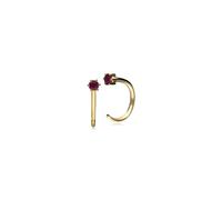 Red Ruby 9ct Yellow Gold Pull Through Hoop Earrings One Size Gemondo Red One Size
