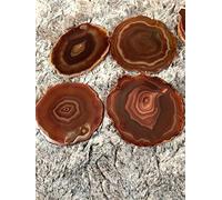 Red Rust Agate Microcrystalline Quartz Premium Coasters (Set of 4) Gift