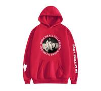 (Red, S) Casual Unisex Hooded Sweatshirt Billie Eilish for Pullover Hoodie for Men Women