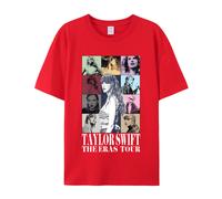 (Red, S) Taylor Swift T-Shirt, Loose Round Neck Short Sleeve Taylor Swift The Eras Tour