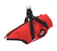 (red, s) vidaXL Dog Coat with Harness Waterproof Reflective Dog Winter Coat Dog Jacket