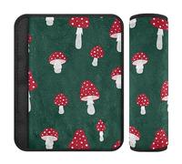 Red Safari Mushroom Plant Seatbelt Covers Belt Covers for Boys Girls Comfort Seat Cushion for Kids 2 Pack 6.5 * 6.5in