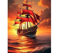 Red Sailboat Sea Puzzles 700 for Adults,jigsaw puzzles for adults 700 Pieces Puzzle Home Challenging Educational Games Home Decoration puzzle Gifts