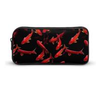 Red Salmon Fish Funny Pen Case Pencil Large Pouch Stationery Bag Makeup Cosmetic Organizer for Men Women