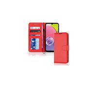 (Red) Samsung Galaxy A23 5G Leather Wallet Case, Flip Protective Cover with Wallet Card Holder, Stand and Wrist Strap - PU Leather with Magnetic Closure