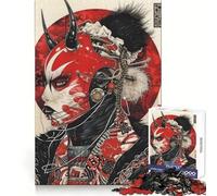 Red Samurai 1000 Pieces Jigsaw Puzzles for Teenagers Strong Logic Toy Family Time Clear Edge Warm Surprise (50x75cm)