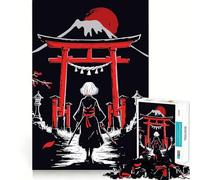 Red Samurai Girl 1000 Pieces Jigsaws Adults Puzzles Think Smart Toy Home Activity Smooth Cut Xmas Surprise (50x75cm)