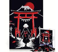 Red Samurai Girl 1000 Pieces Jigsaws Adults Puzzles Think Smart Toy Home Activity Smooth Cut Xmas Surprise (50x75cm)