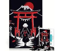 Red Samurai Girl Jigsaw Puzzles for Adults1000 Pieces Improve Memory Relax Mind Sharp Edge Art Collection Piece (38x52cm)